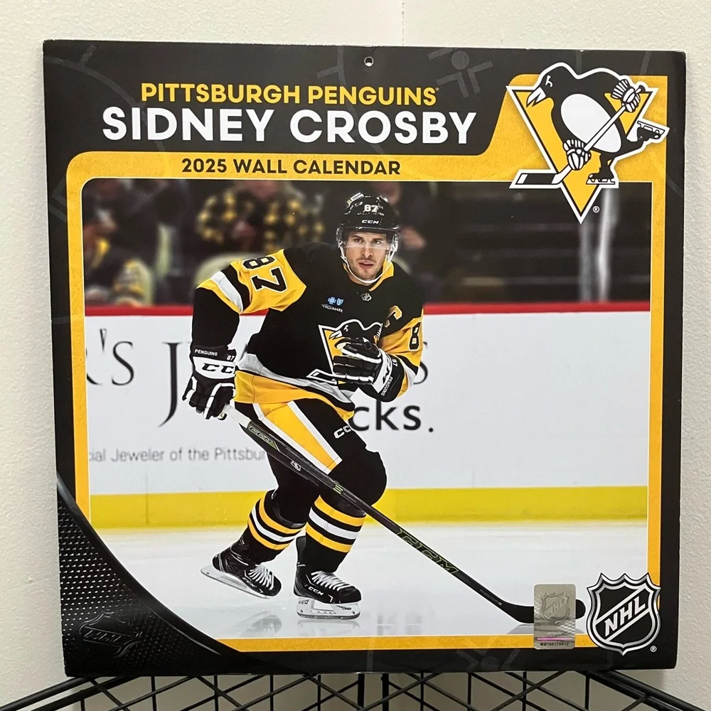 NEW Sidney Crosby 2025 Wall Calendar Pittsburgh Penguins NHL Hockey 12 x 12 inch